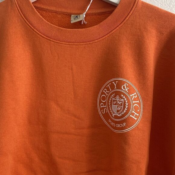 Sporty and Rich Connecticut Crest Logo-print Sweatshirt In Squash Orange - Picture 6 of 7